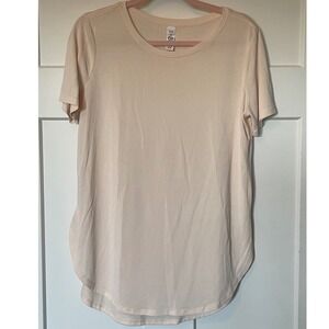 Zyia Active Women's Blush Pink Side-slit flowy Hi-Lo T-shirt size‎ Medium